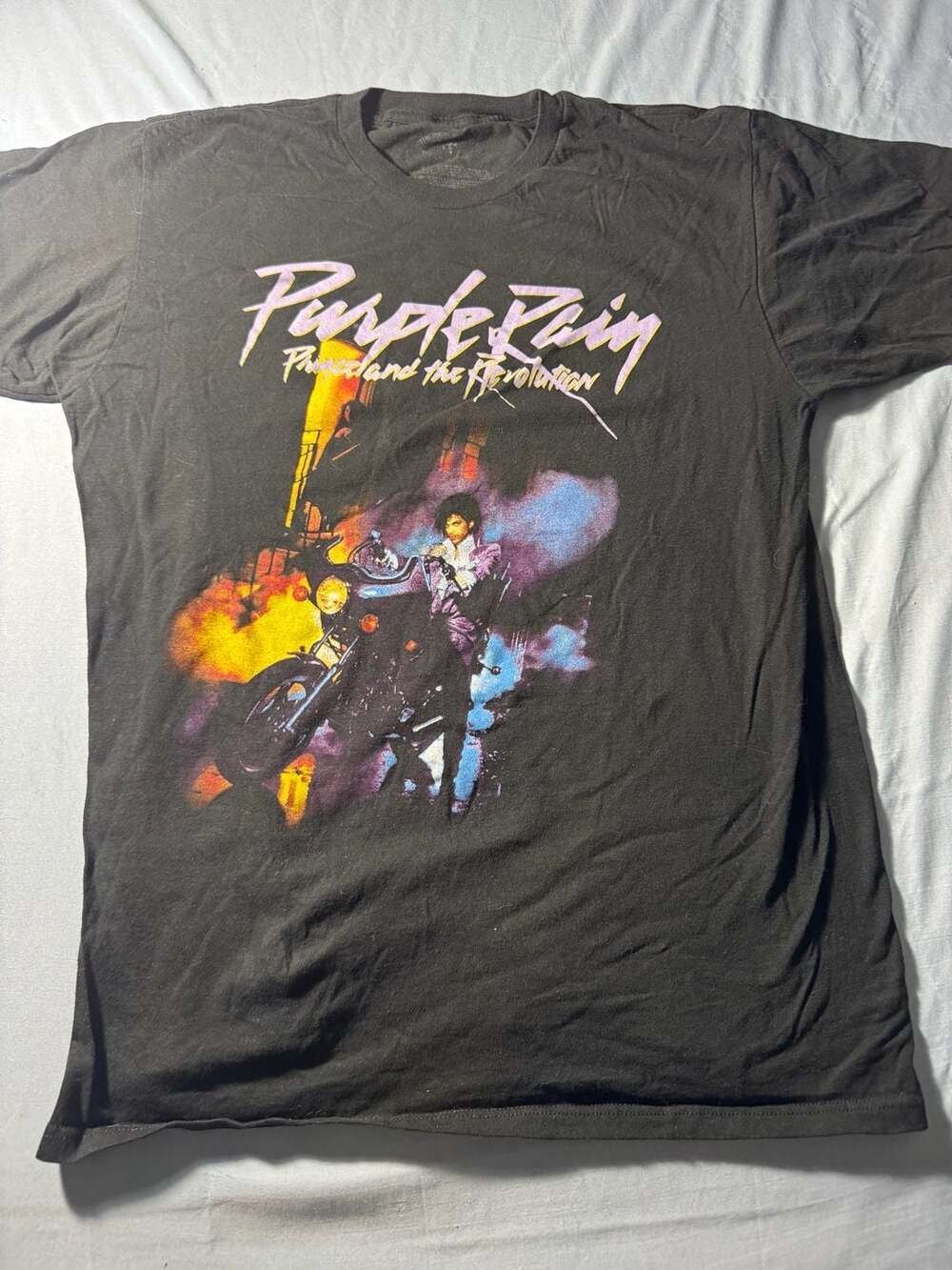 Prince Purple Rain T-Shirt Size Large Black